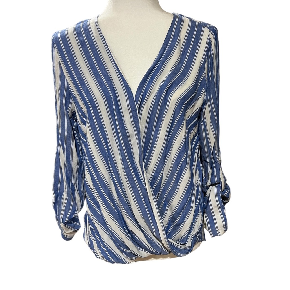 Striped blue and white blouse